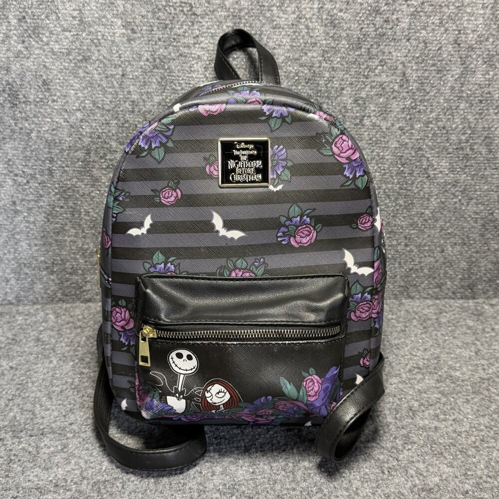 Nightmare Before Christmas Jack and Sally Bioworld Mini-Backpack Floral AOP